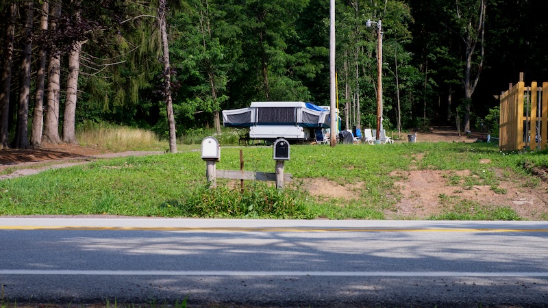 A Pop Up Camping Trailer in the Country